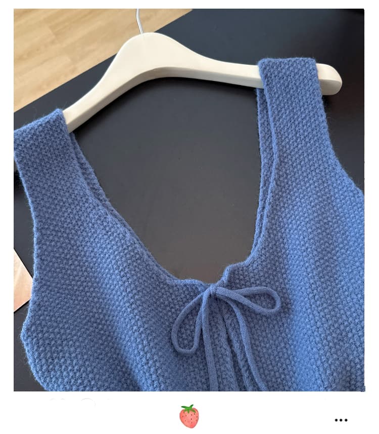 실사 빅 사이즈 이른 가을 외국 가스 전후 양면 웨어러블 니트 조끼 지방 mm 슬림해 보이는 연령 감소 스택 착용 베스트 맨위 상세 이미지 8