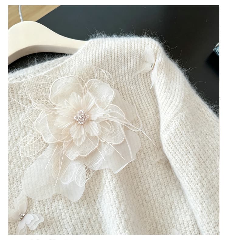 실사 빅 사이즈 외국 가스 3 차원 꽃 니트 지방 mm 슬림해 보이는 패션 연령 감소 따뜻한 부드럽다 찹쌀 가을 겨울 스웨터 여자 상세 이미지 35