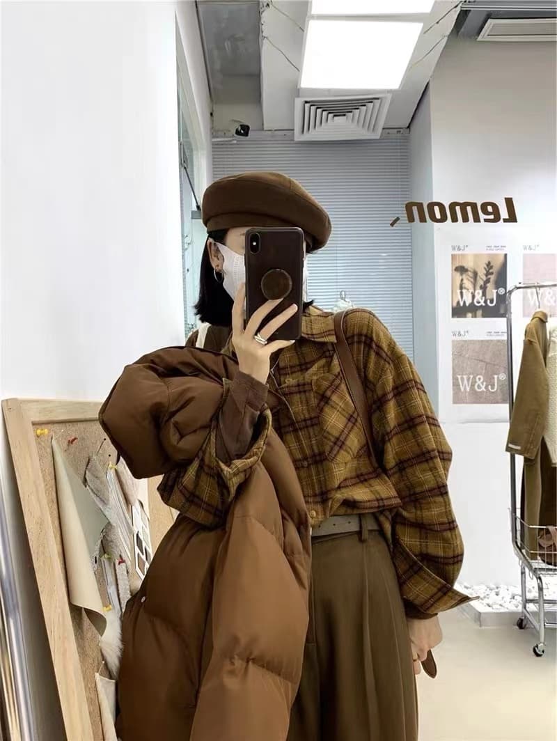 한 부서 달콤함 파란색 체크무늬 학원 스타일 요정 드레스 세트 조립 목도리 이미지 4