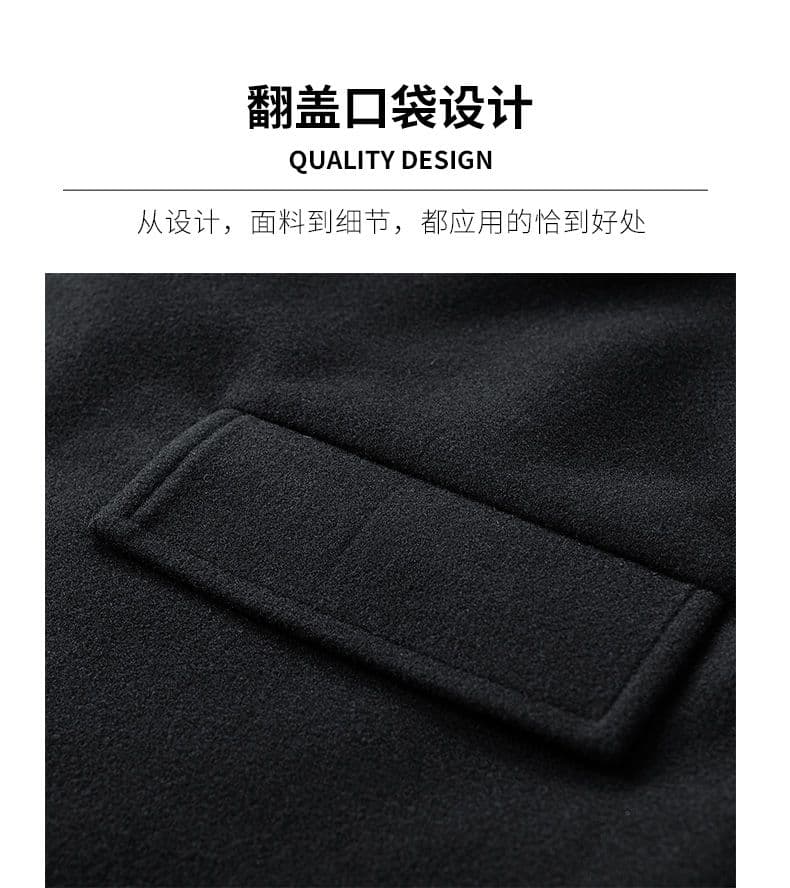겨울 모직 코트 조수 브랜드 패션 중간 길이 바람막이 루즈핏 다용도 한국 스타일 중성 섹션 외투 상세 이미지 4