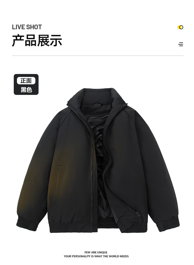 실사 2025 겨울 새로운 면 의류 남자 스탠드 칼라 루즈핏 캐주얼 다용도 자물쇠 따뜻한 방풍 보온 면 옷 재킷 상세 이미지 9