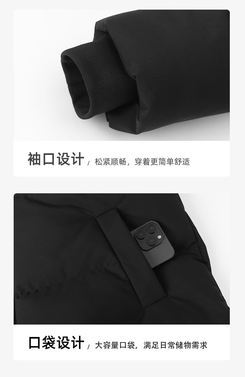 실사 2025 겨울 새로운 조수 브랜드 면 의류 남자 리브 스탠드 칼라 루즈핏 다용도 두꺼운 목화 진딧물 보온 재킷 상세 이미지 15