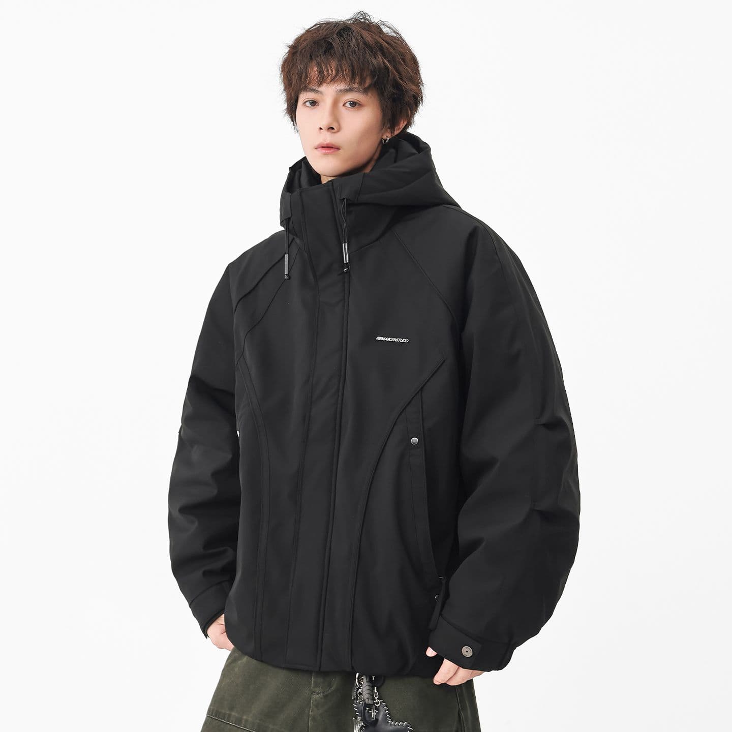 90 플러시 후드 워크웨어 다운 재킷 남성 일본식 레트로 다용도 보온 캐주얼 다운 야외 감기 예방 재킷 이미지 2