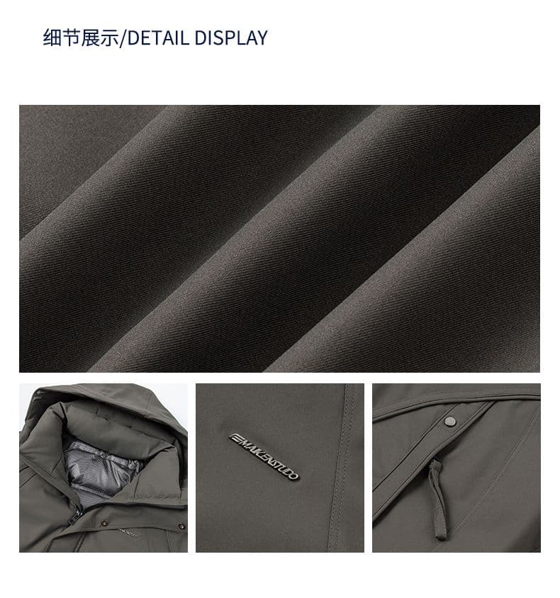 90 플러시 후드 워크웨어 다운 재킷 남성 일본식 레트로 다용도 보온 캐주얼 다운 야외 감기 예방 재킷 상세 이미지 4