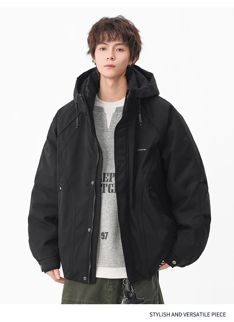 90 플러시 후드 워크웨어 다운 재킷 남성 일본식 레트로 다용도 보온 캐주얼 다운 야외 감기 예방 재킷 상세 이미지 10