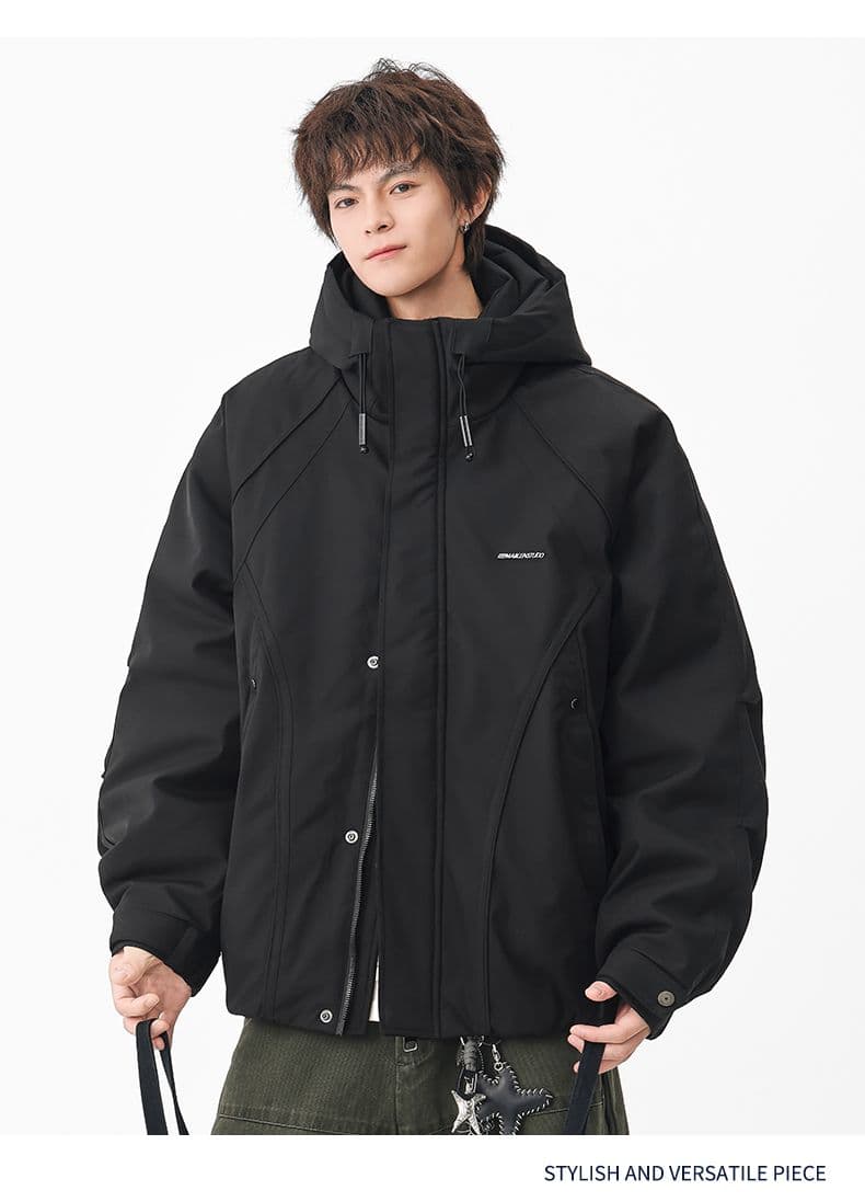 90 플러시 후드 워크웨어 다운 재킷 남성 일본식 레트로 다용도 보온 캐주얼 다운 야외 감기 예방 재킷 상세 이미지 11