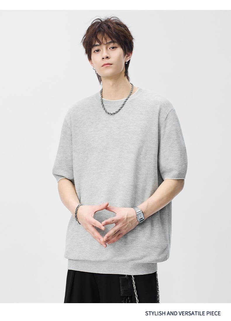 오래된 돈 바람 아마 반팔 티셔츠 남성 라운드 넥 2026 여름 새로운 다용도 트렌드 폭발 미니멀리즘 일본식 티셔츠 상세 이미지 11