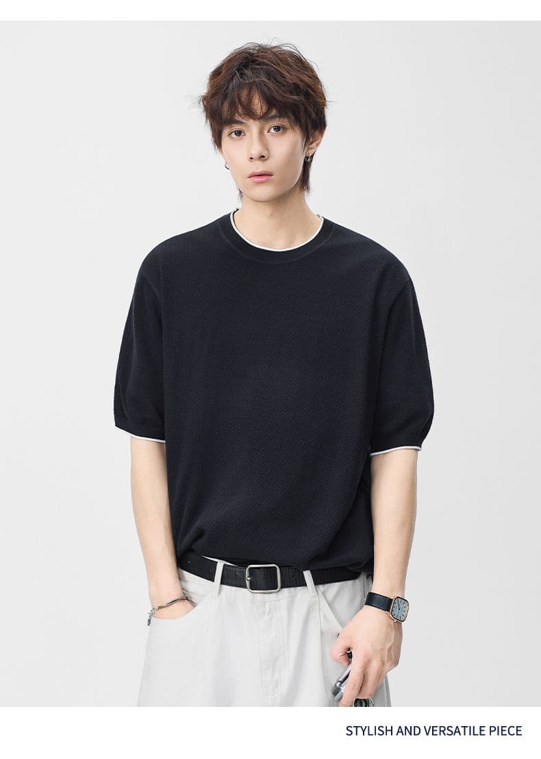 오래된 돈 바람 아마 반팔 티셔츠 남성 라운드 넥 2026 여름 새로운 다용도 트렌드 폭발 미니멀리즘 일본식 티셔츠 상세 이미지 15