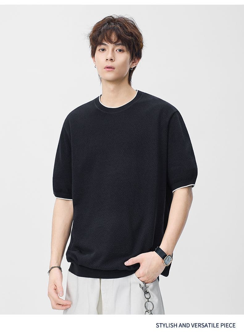 오래된 돈 바람 아마 반팔 티셔츠 남성 라운드 넥 2026 여름 새로운 다용도 트렌드 폭발 미니멀리즘 일본식 티셔츠 상세 이미지 16
