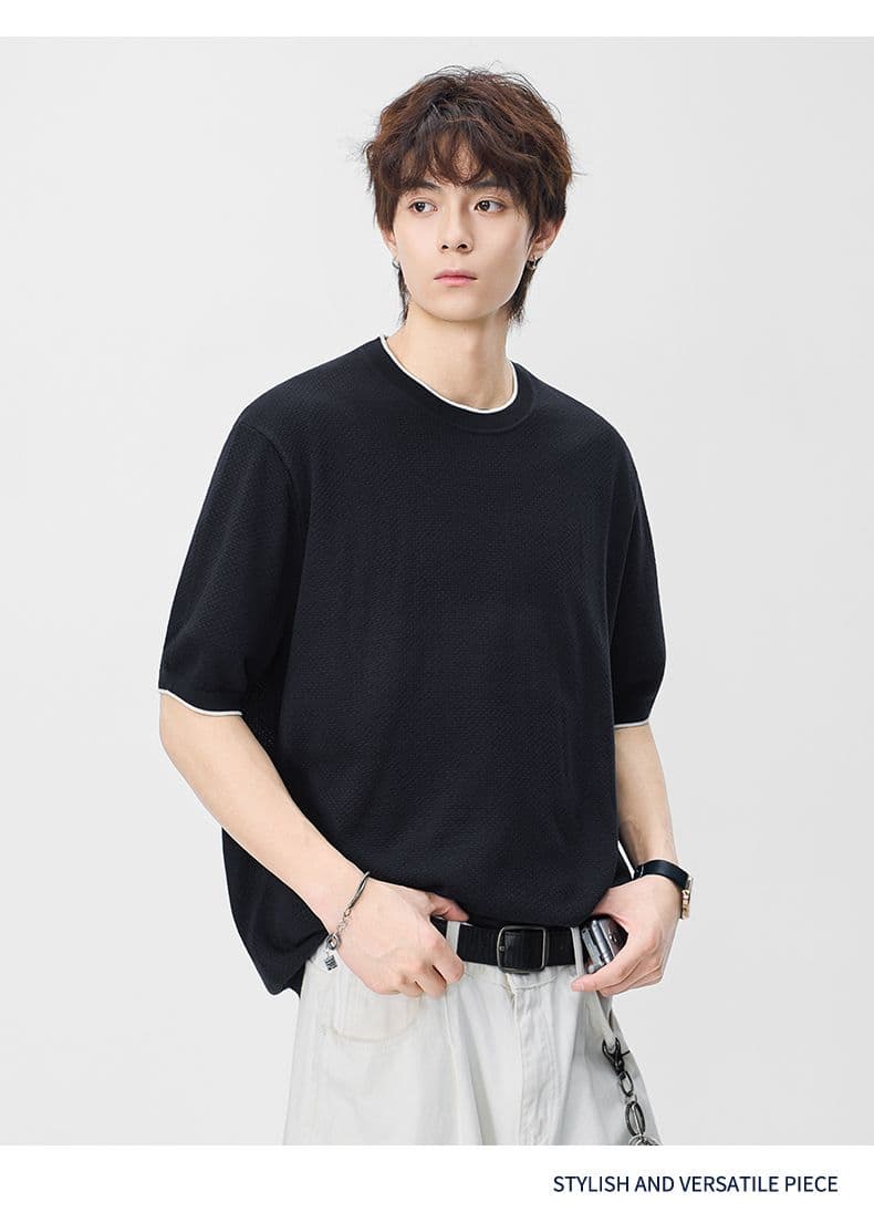 오래된 돈 바람 아마 반팔 티셔츠 남성 라운드 넥 2026 여름 새로운 다용도 트렌드 폭발 미니멀리즘 일본식 티셔츠 상세 이미지 17