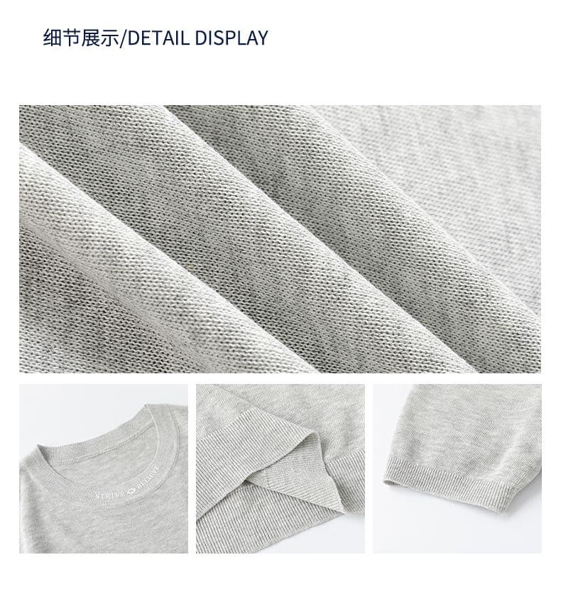 오래된 돈 바람 아마 오래된 돈 바람 단색 라운드 넥 일본식 레트로 무거운 여름 새로운 티셔츠 다용도 캐주얼 상세 이미지 4