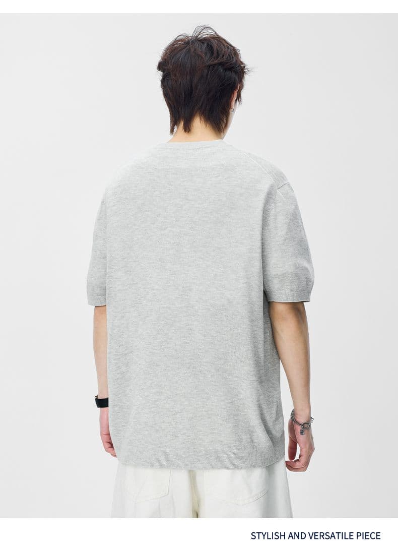 오래된 돈 바람 아마 오래된 돈 바람 단색 라운드 넥 일본식 레트로 무거운 여름 새로운 티셔츠 다용도 캐주얼 상세 이미지 13