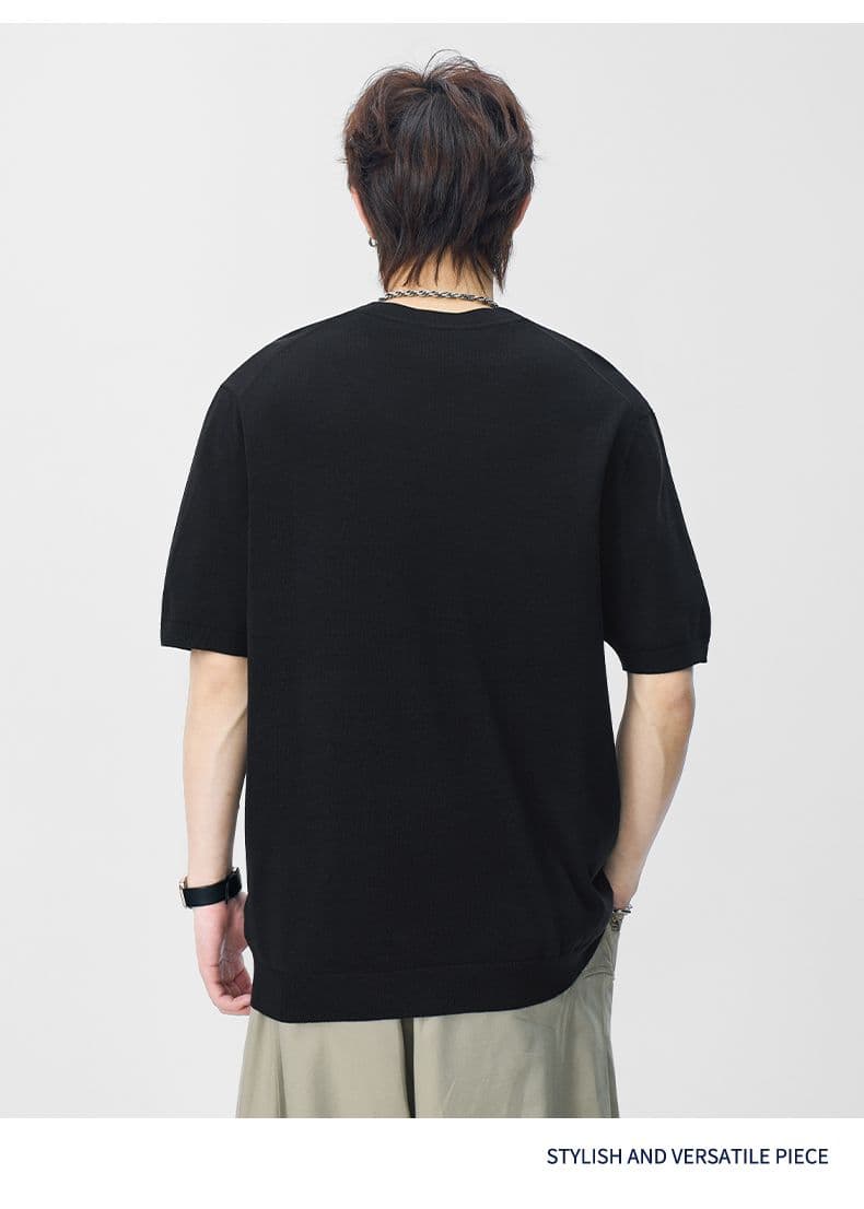 오래된 돈 바람 아마 오래된 돈 바람 단색 라운드 넥 일본식 레트로 무거운 여름 새로운 티셔츠 다용도 캐주얼 상세 이미지 18