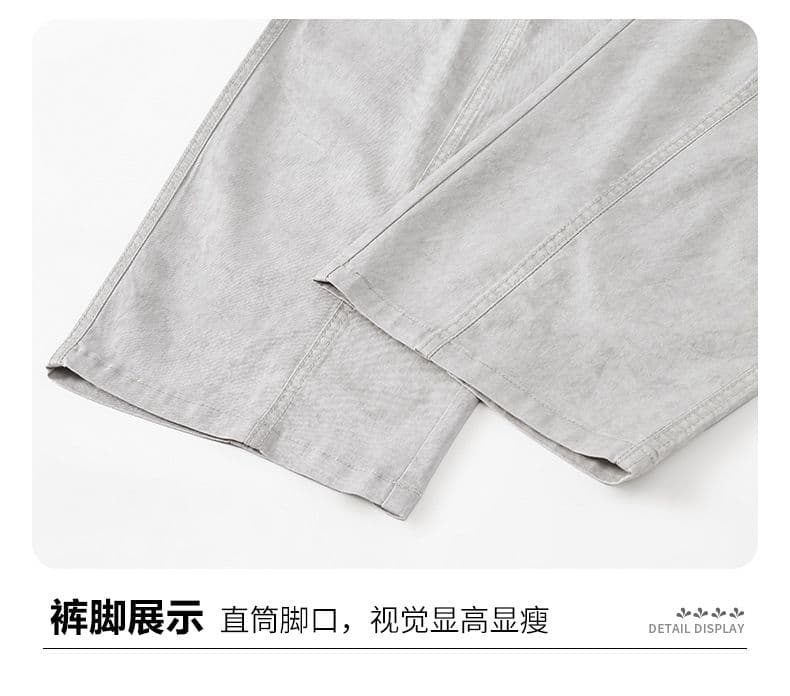 실사 2026 여름 새로운 라이 경기 서울 주간 실크 워크웨어 모통이 칼 캐주얼 바지 남자 루즈핏 다용도 긴 바지 상세 이미지 21