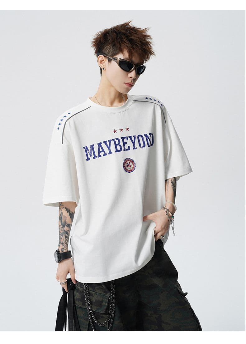 실사 2026 여름 새로운 조수 브랜드 반팔 티셔츠 남자 라운드 넥 다용도 트렌드 프린트 반팔 루즈핏 티셔츠 상세 이미지 19