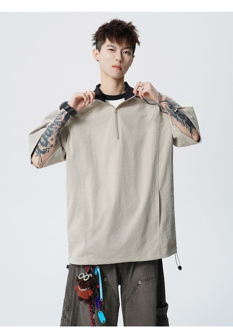 실사 여름 새로운 일본식 야외 반팔 티셔츠 모래 워시 주름 셔틀 제직 적응 사이클링 캠핑 일상 여행 t 상세 이미지 16