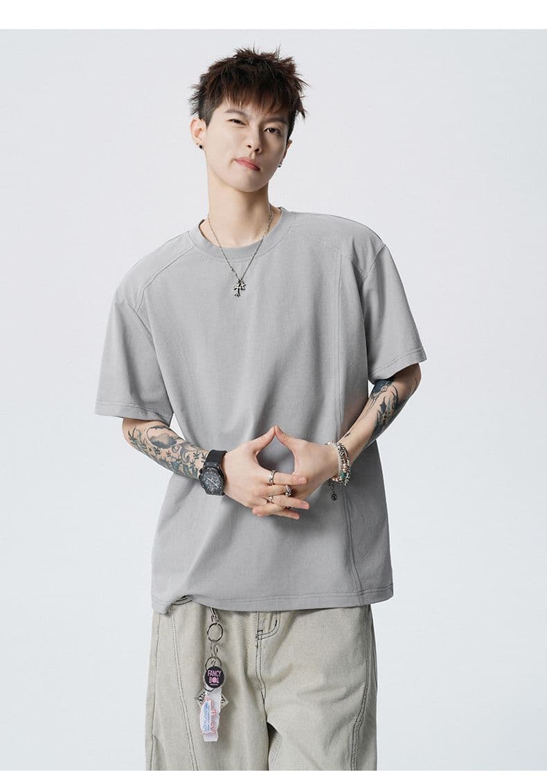 실사 여름 새로운 반팔 티셔츠 속도 건조한 기능 유형 운동 다용도 루즈핏 트렌드 일본식 단색 반팔 티셔츠 상세 이미지 25