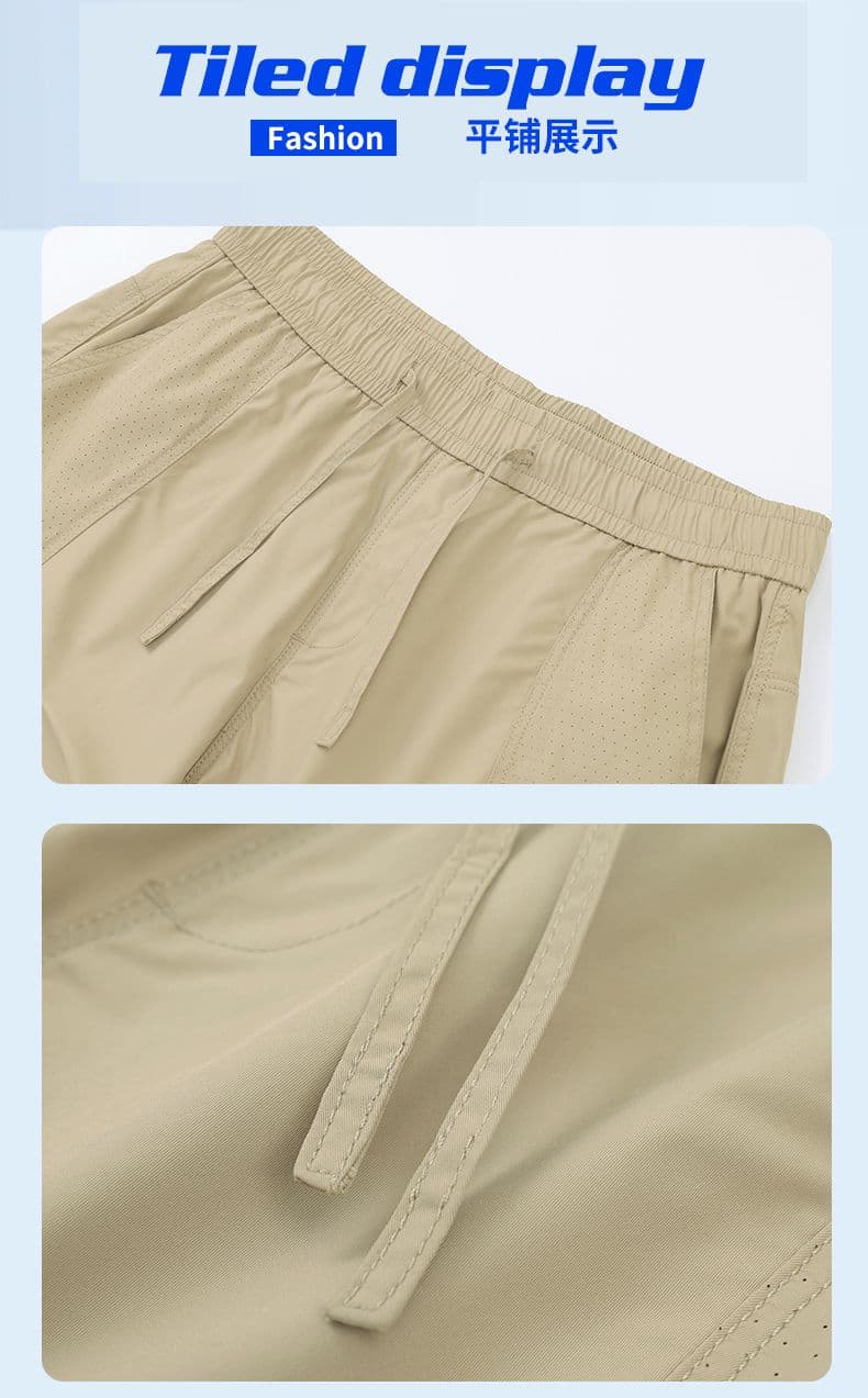 실사 여름 새로운 펀칭 반바지 남자 감기 센스 외출용 운동 캐주얼 바지 루즈핏 속도 건조한 오부 바지 남자 상세 이미지 18