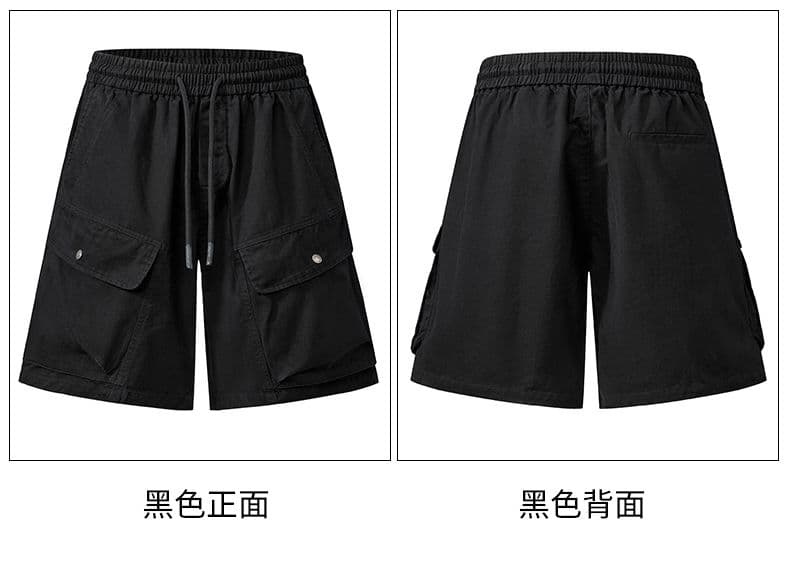 실사 여름 새로운 아메리칸 조수 브랜드 산계 빅 포켓 면 100% 워시 물 워크웨어 반바지 남자 편안함 5 점 바지 상세 이미지 23