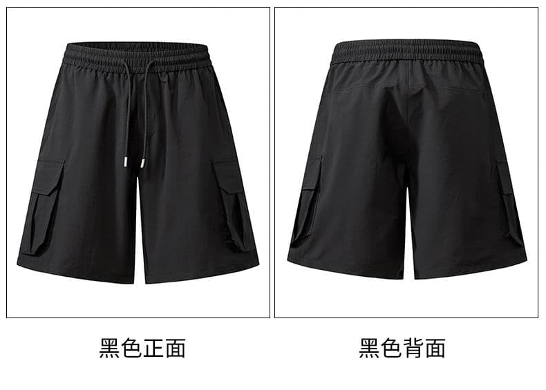 실사 여름 새로운 아메리칸 조수 브랜드 빅 포켓 워크웨어 반바지 남자 얼음 실크 차가운 센스 운동 산계 오부 바지 상세 이미지 23