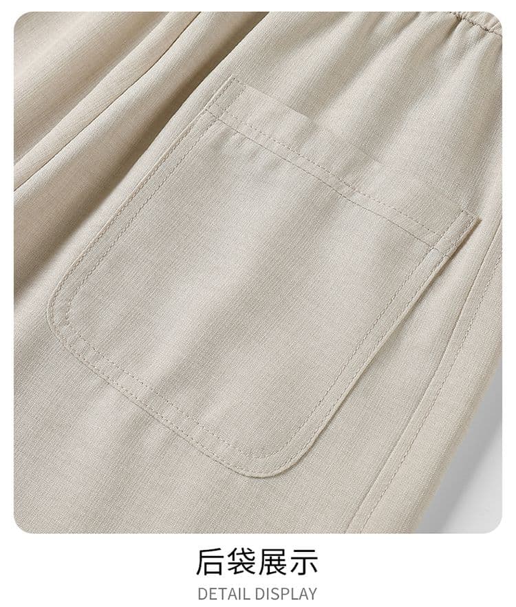 실사 여름 새로운 오래된 돈 바람 모방 마 센스 더블 색상 질감 센스 루즈핏 스트레이트 얼음 실크 차가운 센스 캐주얼 바지 남자 상세 이미지 18