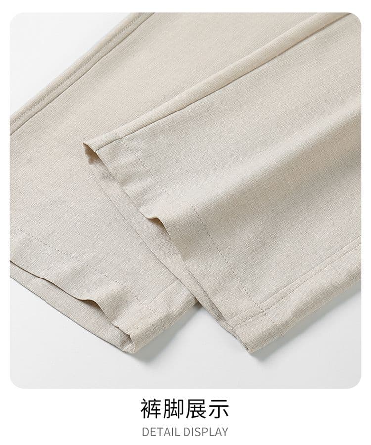 실사 여름 새로운 오래된 돈 바람 모방 마 센스 더블 색상 질감 센스 루즈핏 스트레이트 얼음 실크 차가운 센스 캐주얼 바지 남자 상세 이미지 19