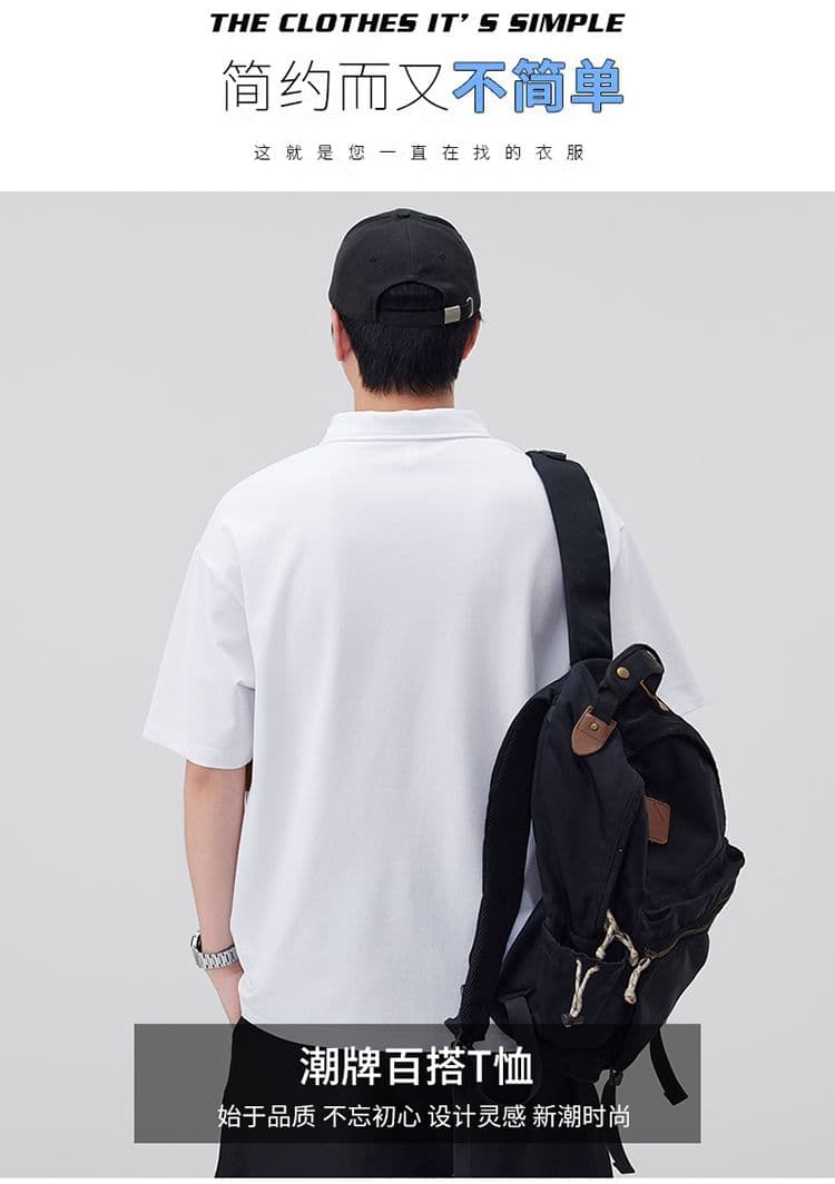 실사 여름 새로운 패치워크 배색 POLO 셔츠 남자 신축성 순면 편안함 다용도 루즈핏 폴로 칼라 티셔츠 상세 이미지 2
