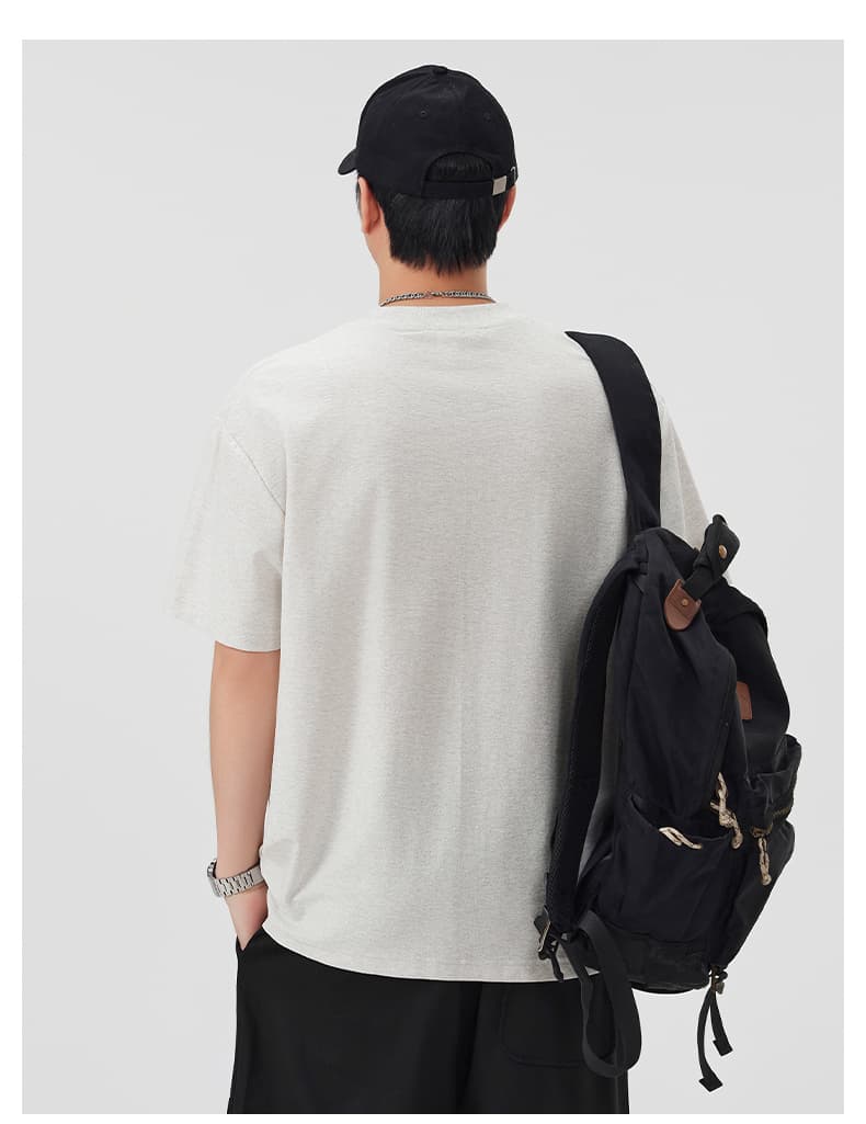 실사 여름 새로운 조수 브랜드 라운드 넥 반팔 티셔츠 남자 루즈핏 다용도 주머니 디자인 트렌드 면 100% 맨위 상세 이미지 9