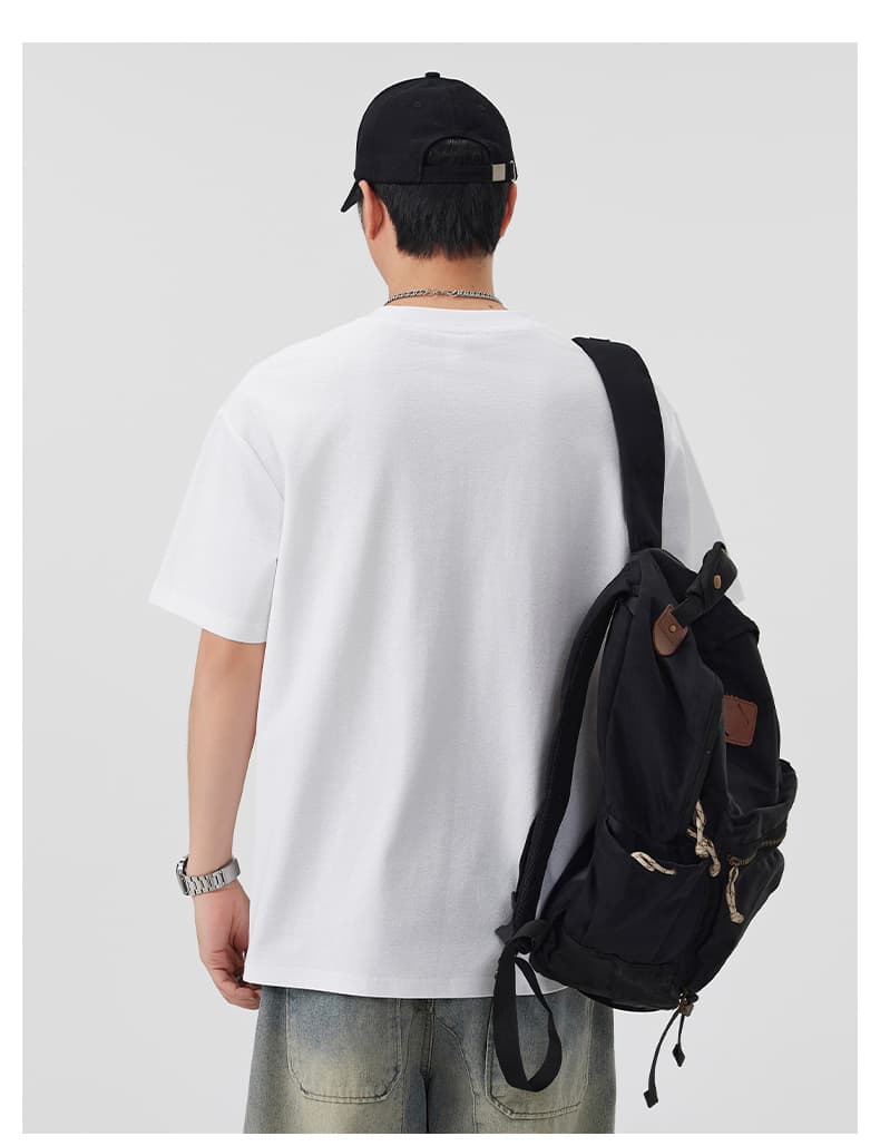 실사 여름 새로운 조수 브랜드 라운드 넥 반팔 티셔츠 남자 루즈핏 다용도 주머니 디자인 트렌드 면 100% 맨위 상세 이미지 12