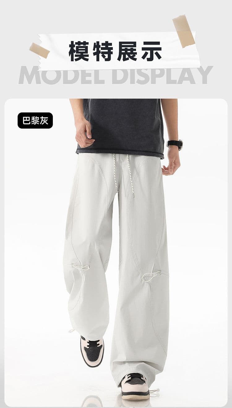 실사 아메리칸 높음 거리 캐주얼 바지 남자 여름 넓은 다리 모통이 칼 다용도 캐주얼 바지 cleanfit 도루 센스 긴 바지 상세 이미지 10