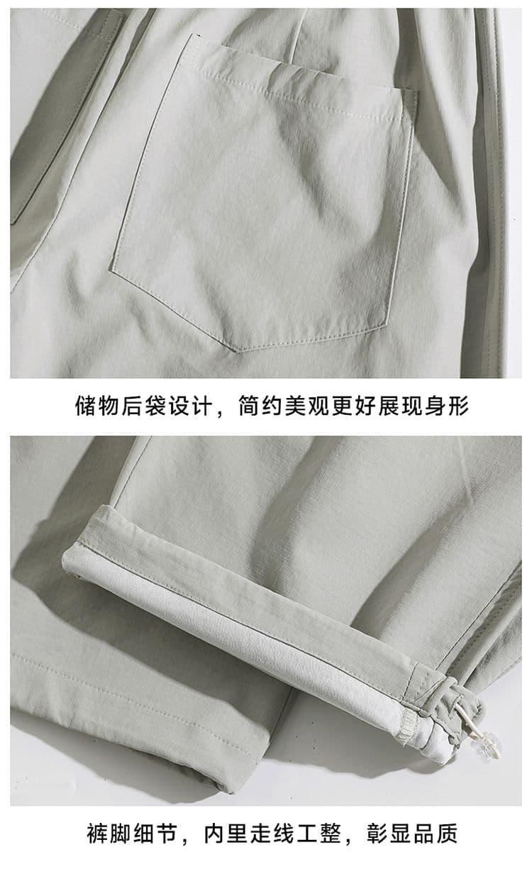 실사 아메리칸 주름 스트라이프 펌프 로프 모통이 칼 캐주얼 바지 남자 여름 조수 브랜드 레트로 센스 다용도 캐주얼 속도 건조한 바지 상세 이미지 25