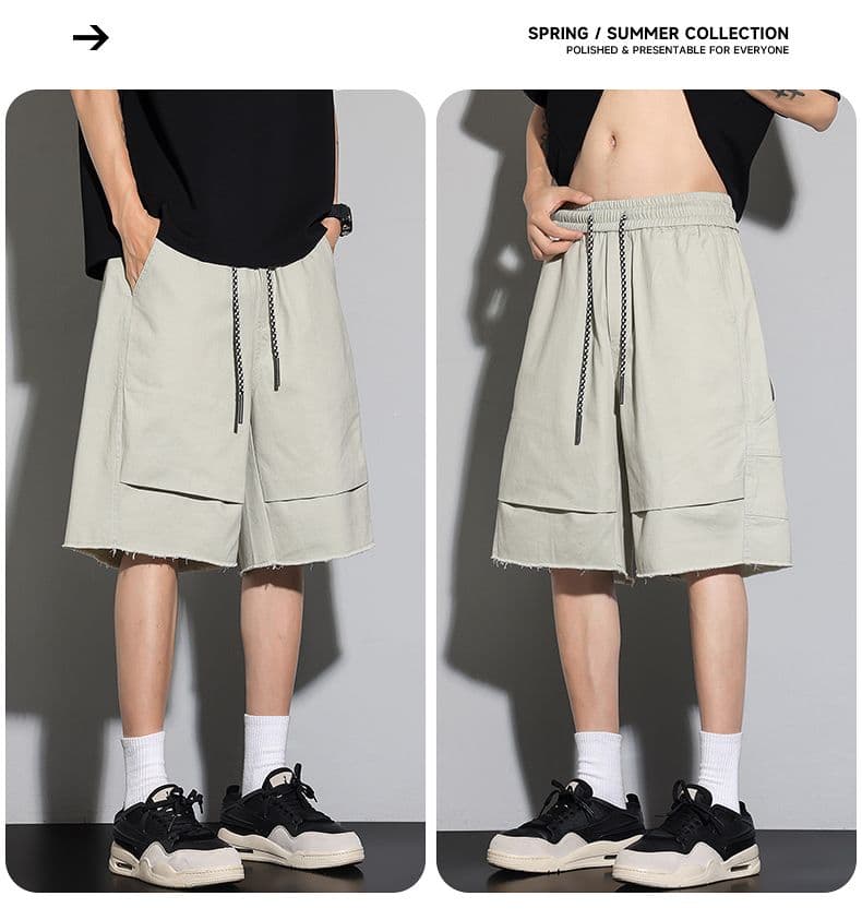 실사 2026 여름 새로운 아메리칸 순면 워시 물 워크웨어 오부 바지 남자 루즈핏 캐주얼 레트로 반바지 상세 이미지 19