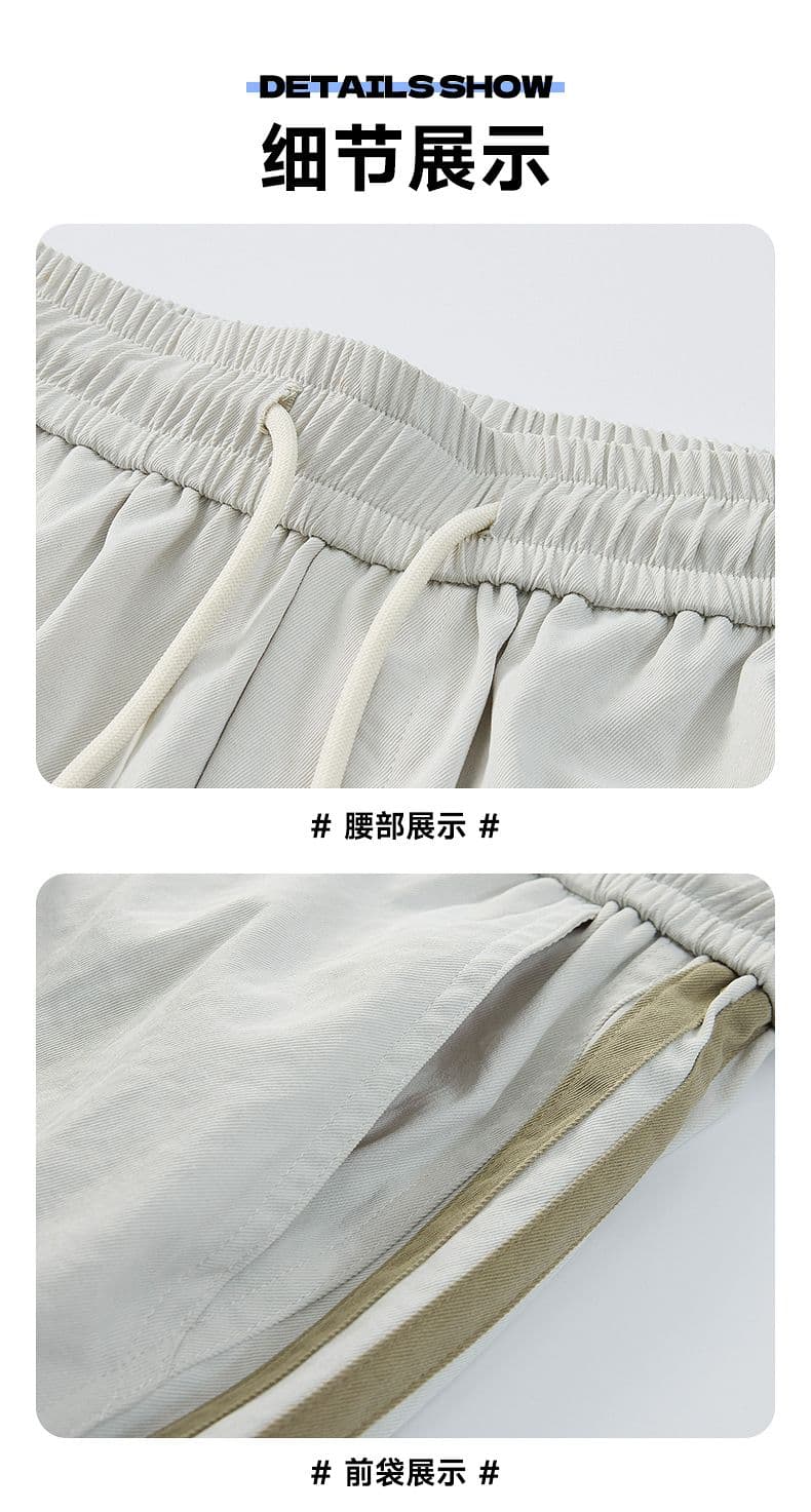 실사 여름 새로운 아메리칸 트렌드 얼음 실크 반바지 남성 워크웨어 오부 바지 루즈핏 캐주얼 운동 반바지 상세 이미지 21