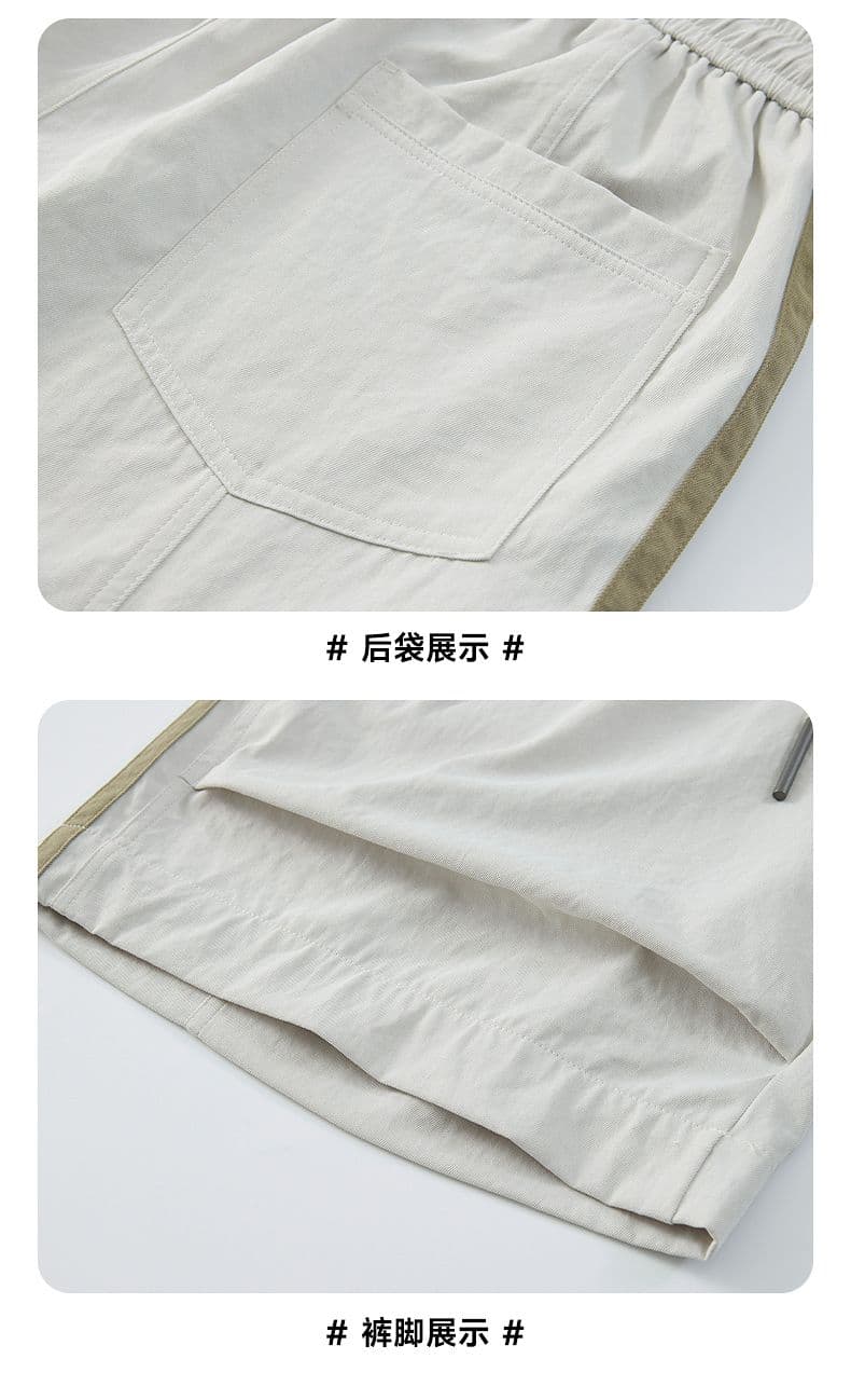 실사 여름 새로운 아메리칸 트렌드 얼음 실크 반바지 남성 워크웨어 오부 바지 루즈핏 캐주얼 운동 반바지 상세 이미지 22