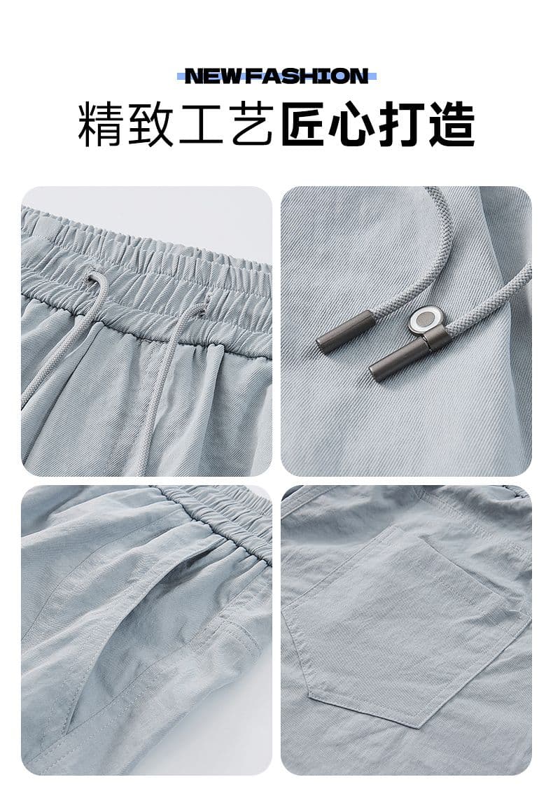 실사 여름 새로운 아메리칸 조수 브랜드 반바지 남자 루즈핏 스트레이트 캐주얼 운동 5 점 중 바지 얼음 실크 얇은 스타일 상세 이미지 5