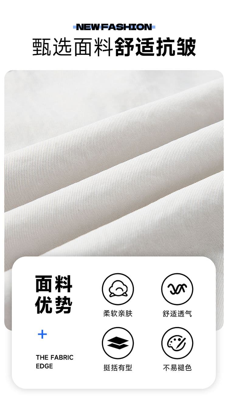 실사 아메리칸 cleanfit 루즈핏 넓은 다리 모통이 칼 캐주얼 바지 남자 여름 고급 센스 다용도 워크웨어 팬츠 트렌디 상세 이미지 3