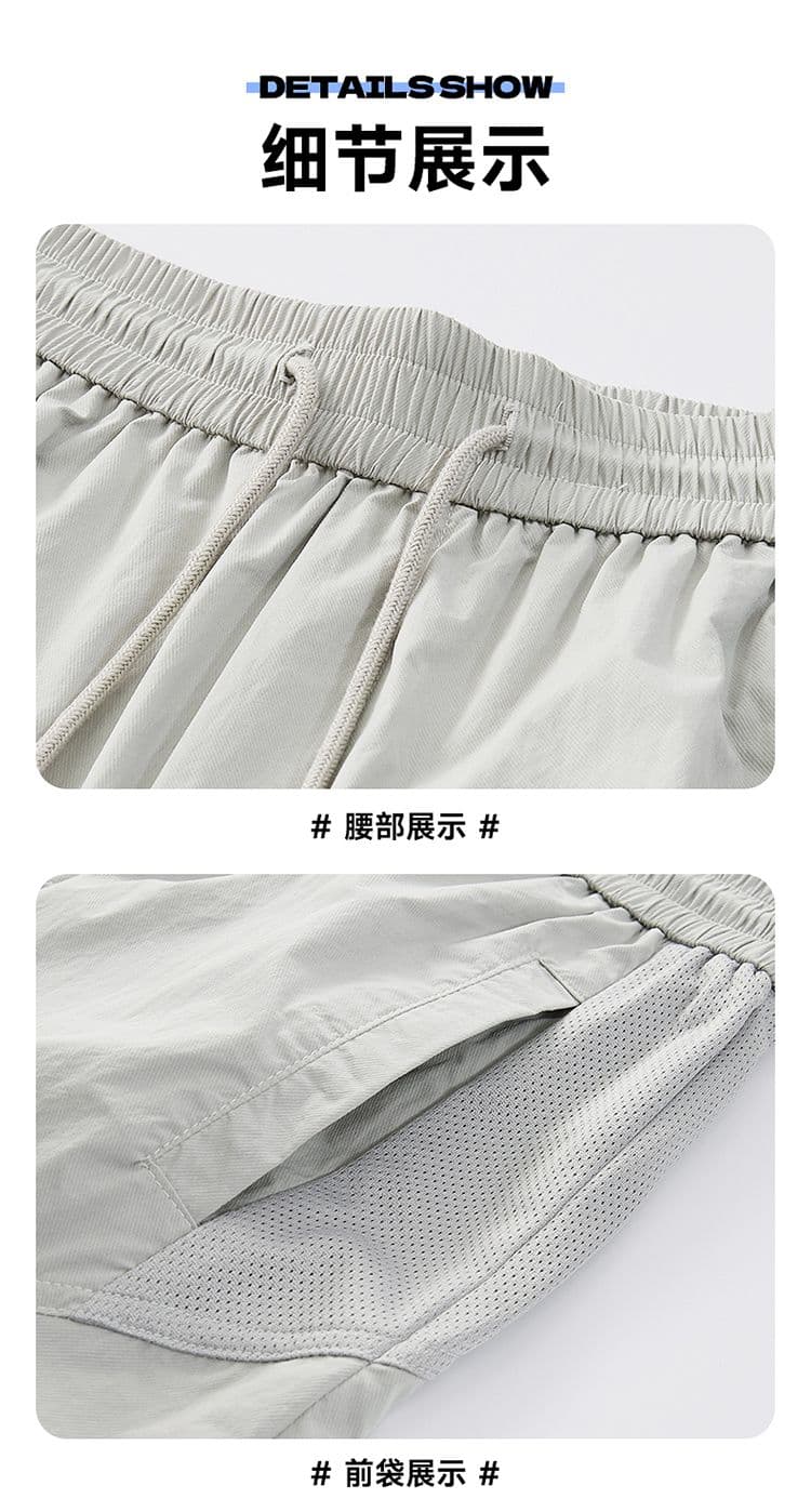 실사 아메리칸 cleanfit 루즈핏 넓은 다리 모통이 칼 바지 남자 여름 고급 센스 다용도 캐주얼 바지 트렌디 상세 이미지 21