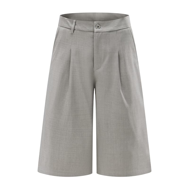 실사 아메리칸 레트로 얼음 실크 정장 반바지 남녀 루즈핏 넓은 다리 캐주얼 7 점 바지 넓은 다리 조수 브랜드 슬랙스 이미지 5