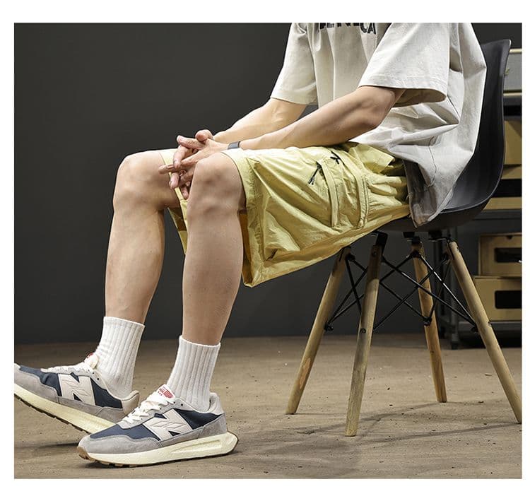 실사 여름 얼음 센스 루즈핏 편안함 워크웨어 반바지 남자 속도 건조한 산계 5 점 반바지 상세 이미지 8
