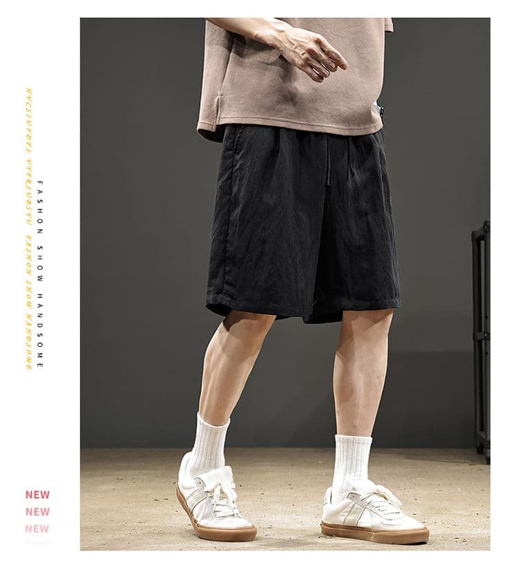 실사 여름 얇은 스타일 라이 경기 서울 아마 반바지 남성 새로운 편안함 스트레이트 질감 센스 5 점 반바지 상세 이미지 23