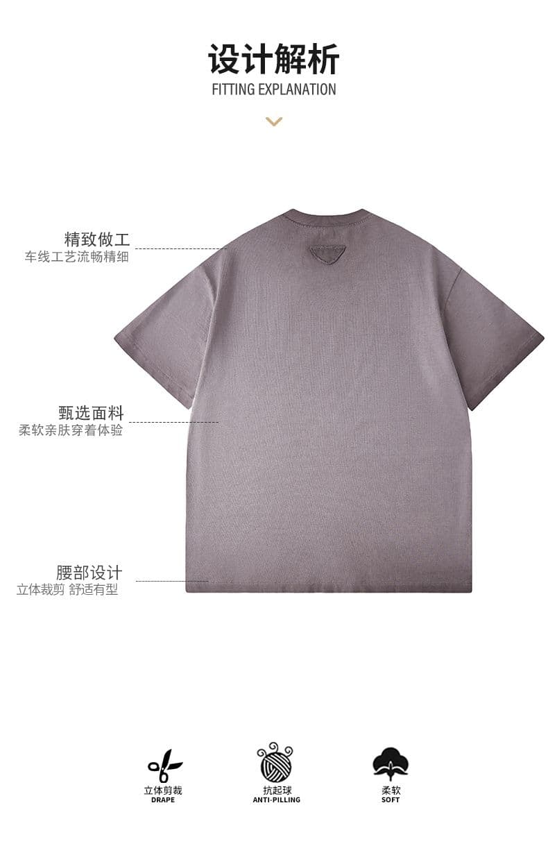 실사 아메리칸 조수 브랜드 프린트 마 오래된 무거운 워싱 반팔 티셔츠 남자 루즈핏 다용도 라운드 넥 반소매 맨위 상세 이미지 4