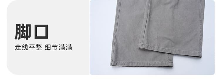 실사 아메리칸 레트로 워싱 캐주얼 바지 남녀 중성 섹션 루즈핏 스트레이트 넓은 다리 조수 브랜드 워크웨어 긴 바지 상세 이미지 10