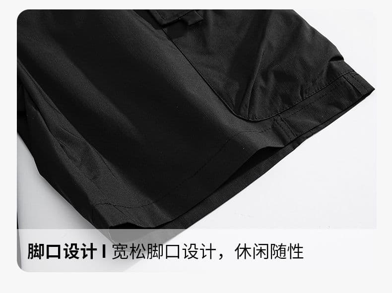 실사 여름 새로운 얼음 실크 얇은 스타일 캐주얼 반바지 남자 루즈핏 다용도 출퇴근 허리밴드 5 점 운동 바지 상세 이미지 20