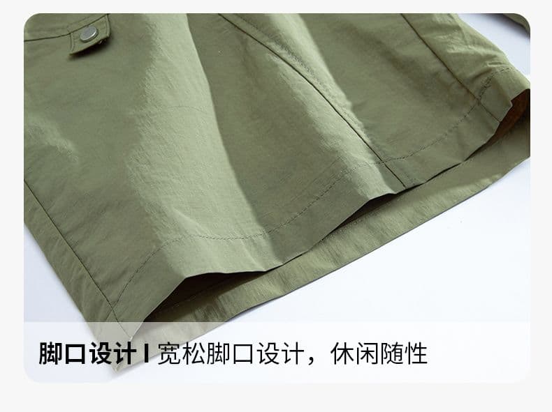 실사 여름 새로운 얼음 실크 얇은 스타일 캐주얼 반바지 남자 루즈핏 다용도 출퇴근 5 점 운동 바지 상세 이미지 22