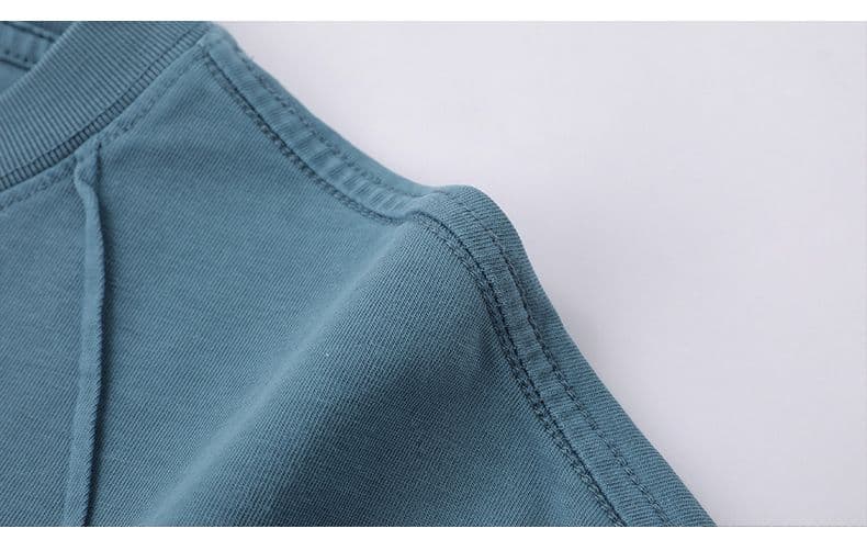 실사 아메리칸 레트로 조수 브랜드 순면 무거운 워싱 반팔 티셔츠 남자 여름 루즈핏 라운드 넥 구조 설계 섹션 상세 이미지 21