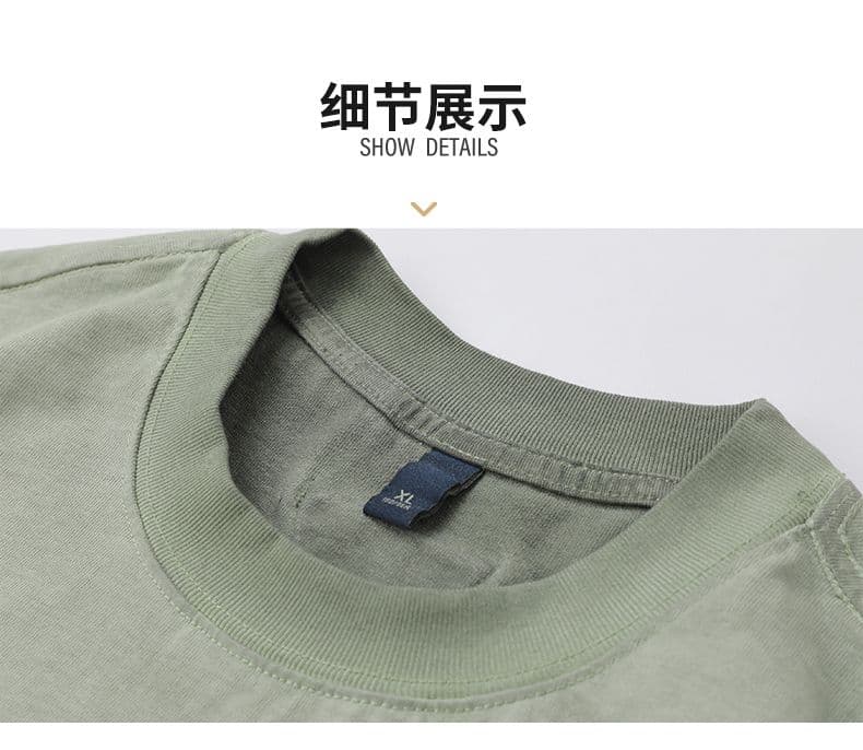 실사 여름 새로운 아메리칸 레트로 조수 브랜드 마 오래된 무거운 워싱 반팔 티셔츠 남자 루즈핏 라운드 넥 반소매 상세 이미지 20
