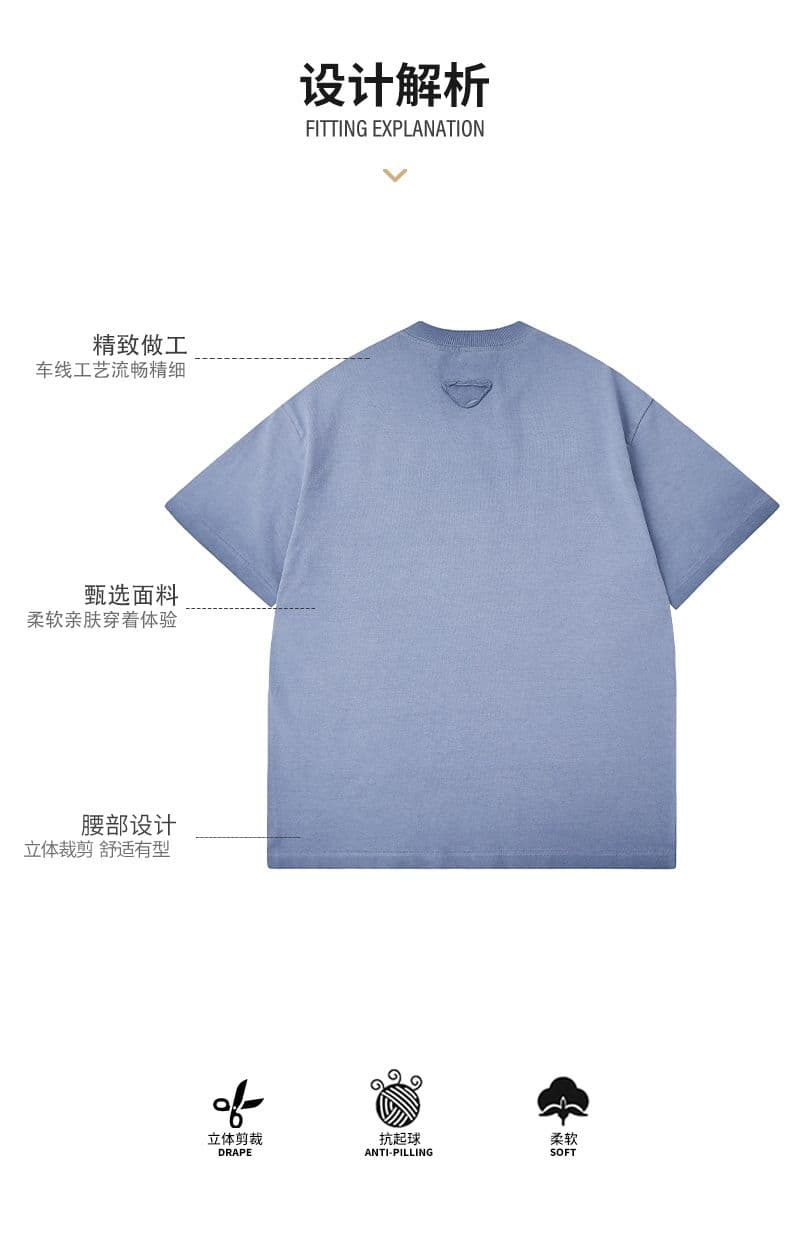 실사 여름 새로운 아메리칸 조수 브랜드 무거운 워싱 마 오래된 반팔 티셔츠 남자 루즈핏 라운드 넥 캐주얼 반소매 상세 이미지 4