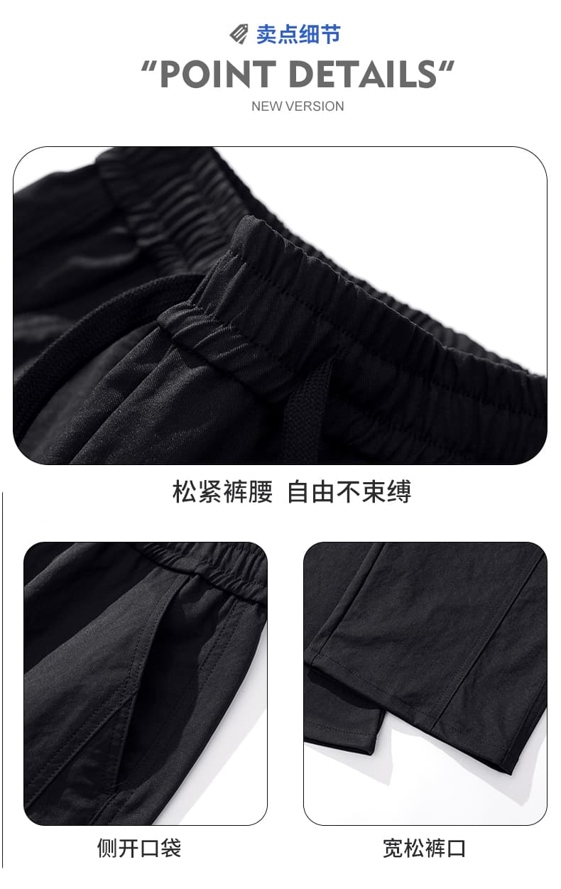 실사 가을 새로운 아메리칸 워크웨어 팬츠 남자 허리밴드 루즈핏 와이드 레그 팬츠 캐주얼 바지 스트레이트 팬츠 긴 바지 상세 이미지 4