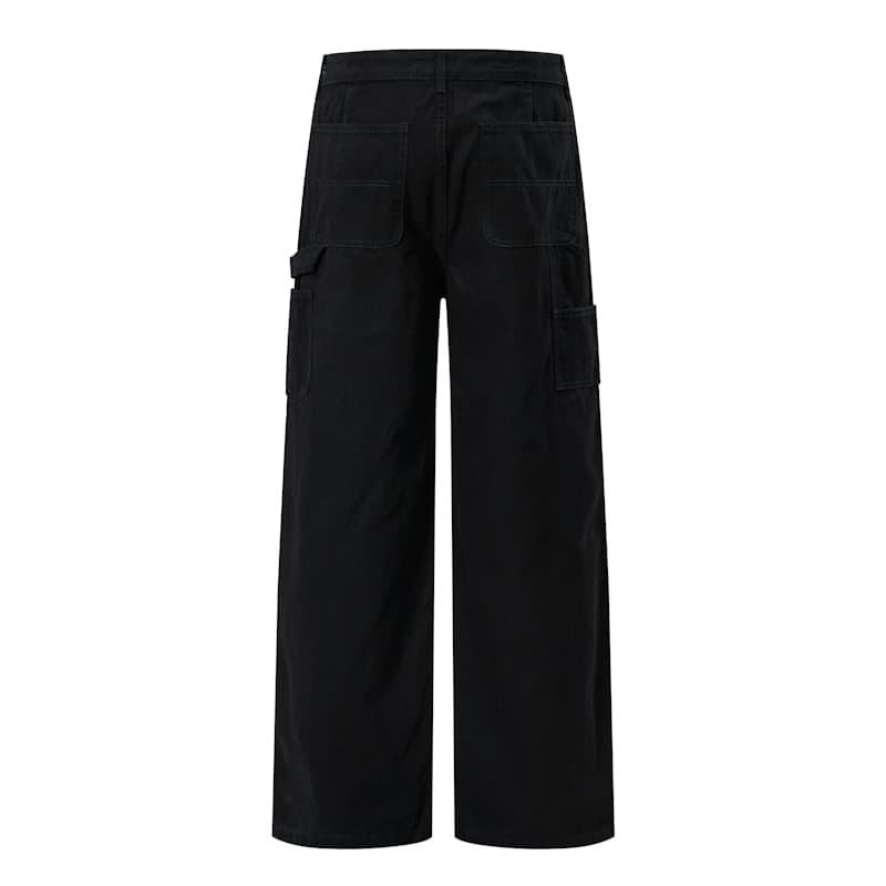 아메리칸 레트로 워싱 cleanfit 구슬 캔버스 벌채 반출 바지 남녀 중성 섹션 루즈핏 스트레이트 워크웨어 캐주얼 바지 이미지 5