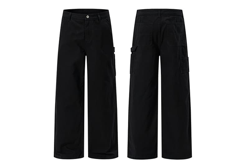 아메리칸 레트로 워싱 cleanfit 구슬 캔버스 벌채 반출 바지 남녀 중성 섹션 루즈핏 스트레이트 워크웨어 캐주얼 바지 상세 이미지 4